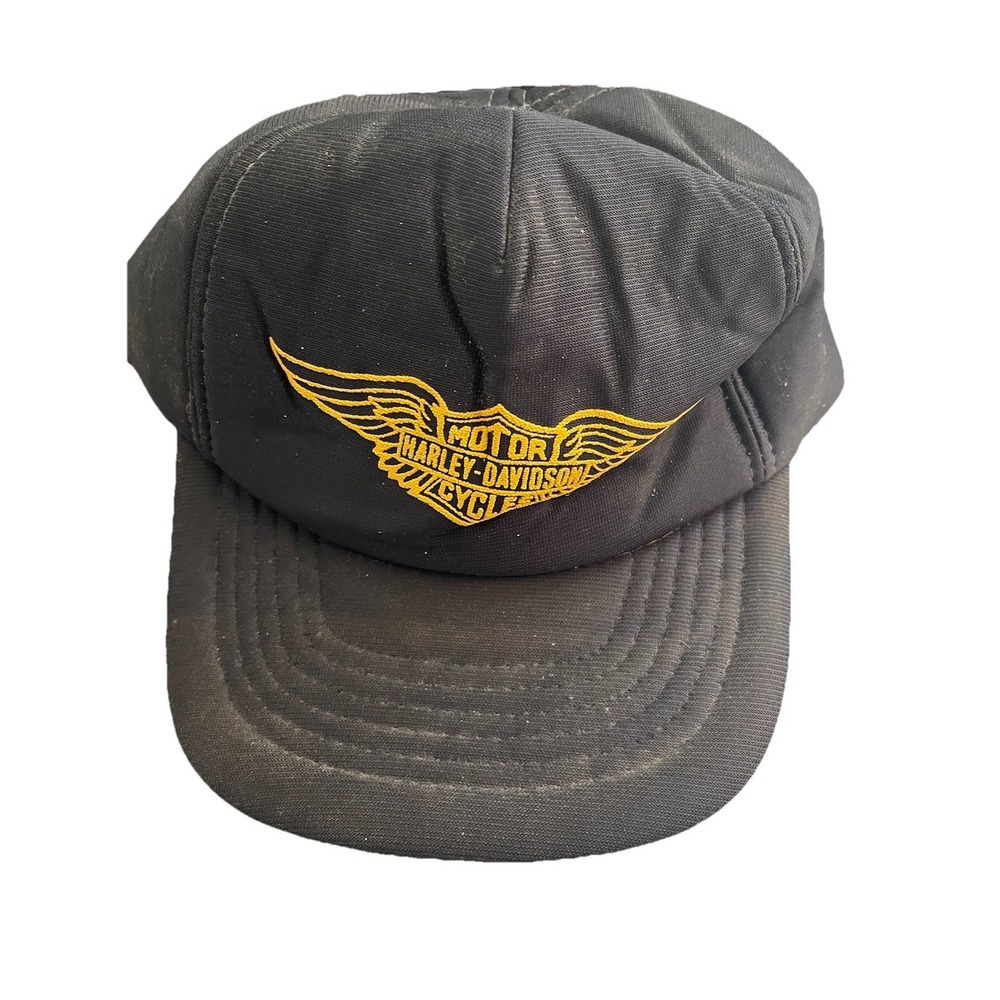 Vintage Harley Davidson Rare Wings Logo Snapback 80s Biker - Picture 1 of 5